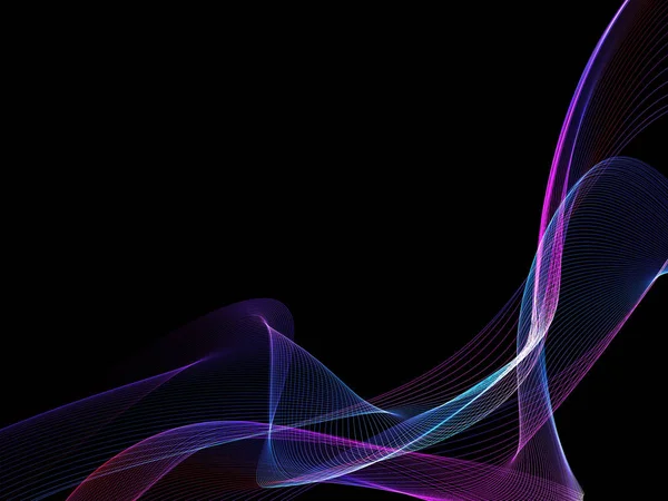 Parlayan soyut dalgalar ve soyut arkaplan ile koyu soyut arkaplan