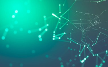 Noktaları ve çizgileri birleştiren soyut çokgen uzay düşük polyester arka plan. Bağlantı yapısı. 3d oluşturma