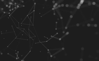 Noktaları ve çizgileri birleştiren soyut çokgen uzay düşük polyester arka plan. Bağlantı yapısı. 3d oluşturma