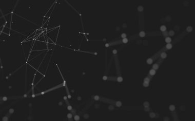 Noktaları ve çizgileri birleştiren soyut çokgen uzay düşük polyester arka plan. Bağlantı yapısı. 3d oluşturma