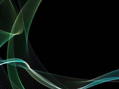 Parlayan soyut dalgalar ve soyut arkaplan ile koyu soyut arkaplan