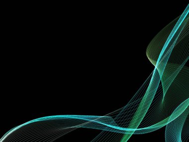 Parlayan soyut dalgalar ve soyut arkaplan ile koyu soyut arkaplan