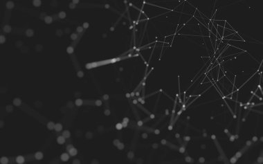 Noktaları ve çizgileri birleştiren soyut çokgen uzay düşük polyester arka plan. Bağlantı yapısı. 3d oluşturma