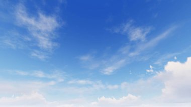 Bulutlu gökyüzü mavi arka plan, mavi gökyüzü arka plan küçük bulutlar, 3d çizim ile