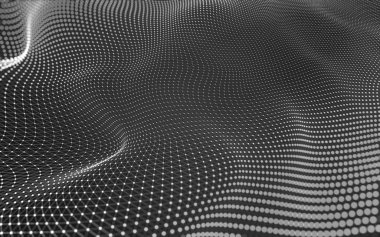 Noktaları ve çizgileri birleştiren soyut çokgen uzay düşük polyester arka plan. Bağlantı yapısı. 3d oluşturma