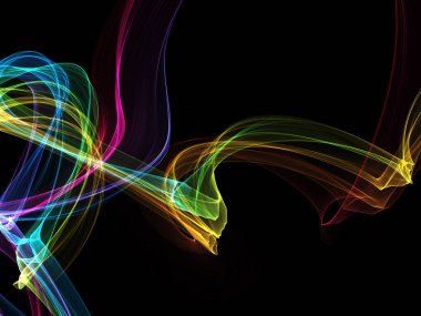 Parlayan soyut dalgalar ve soyut arkaplan ile koyu soyut arkaplan