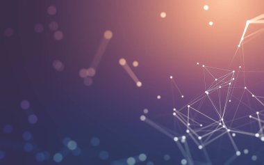 Noktaları ve çizgileri birleştiren soyut çokgen uzay düşük polyester arka plan. Bağlantı yapısı. 3d oluşturma