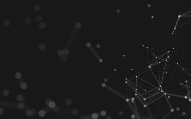 Noktaları ve çizgileri birleştiren soyut çokgen uzay düşük polyester arka plan. Bağlantı yapısı. 3d oluşturma