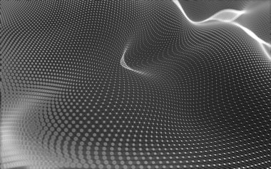 Noktaları ve çizgileri birleştiren soyut çokgen uzay düşük polyester arka plan. Bağlantı yapısı. 3d oluşturma
