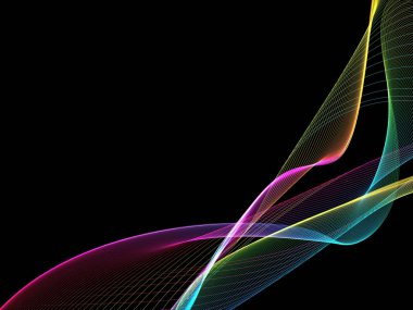 Parlayan soyut dalgalar ve soyut arkaplan ile koyu soyut arkaplan