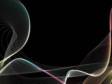 Parlayan soyut dalgalar ve soyut arkaplan ile koyu soyut arkaplan