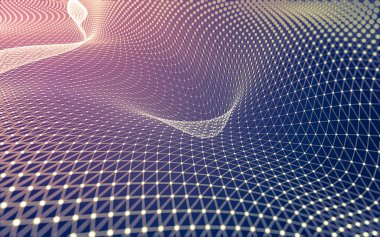 Noktaları ve çizgileri birleştiren soyut çokgen uzay düşük polyester arka plan. Bağlantı yapısı. 3d oluşturma