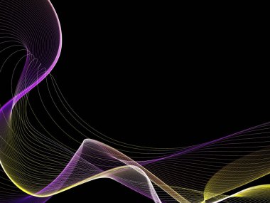 Parlayan soyut dalgalar ve soyut arkaplan ile koyu soyut arkaplan