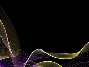 Parlayan soyut dalgalar ve soyut arkaplan ile koyu soyut arkaplan