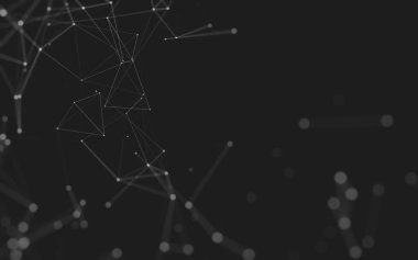 Noktaları ve çizgileri birleştiren soyut çokgen uzay düşük polyester arka plan. Bağlantı yapısı. 3d oluşturma