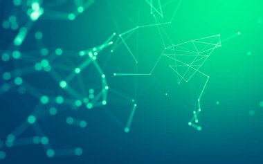 Noktaları ve çizgileri birleştiren soyut çokgen uzay düşük polyester arka plan. Bağlantı yapısı. 3d oluşturma