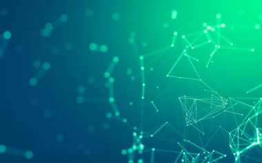 Noktaları ve çizgileri birleştiren soyut çokgen uzay düşük polyester arka plan. Bağlantı yapısı. 3d oluşturma