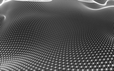 Noktaları ve çizgileri birleştiren soyut çokgen uzay düşük polyester arka plan. Bağlantı yapısı. 3d oluşturma