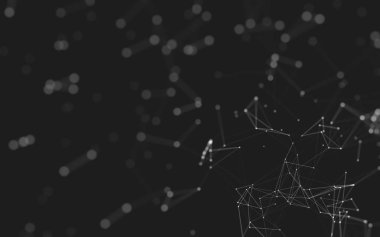 Noktaları ve çizgileri birleştiren soyut çokgen uzay düşük polyester arka plan. Bağlantı yapısı. 3d oluşturma