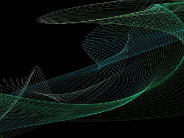 Parlayan soyut dalgalar ve soyut arkaplan ile koyu soyut arkaplan