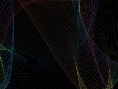 Parlayan soyut dalgalar ve soyut arkaplan ile koyu soyut arkaplan