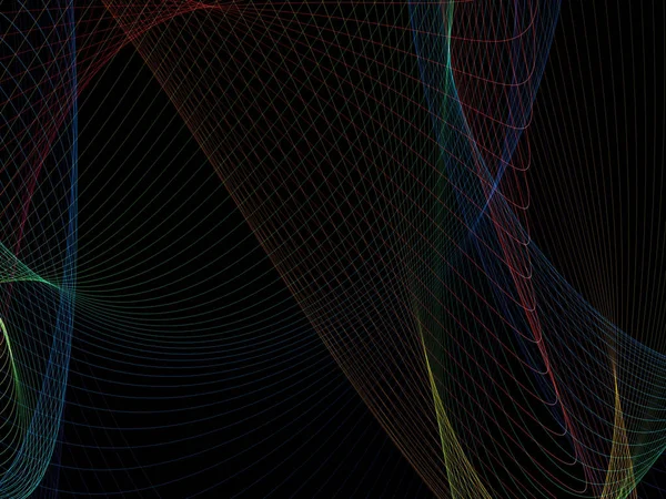 Parlayan soyut dalgalar ve soyut arkaplan ile koyu soyut arkaplan