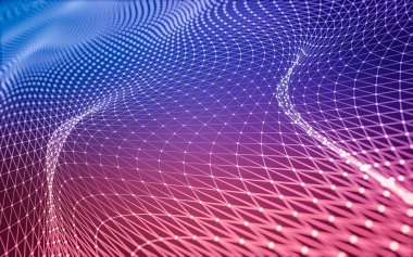 Noktaları ve çizgileri birleştiren soyut çokgen uzay düşük polyester arka plan. Bağlantı yapısı. 3d oluşturma