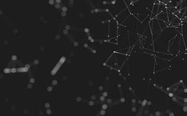 Noktaları ve çizgileri birleştiren soyut çokgen uzay düşük polyester arka plan. Bağlantı yapısı. 3d oluşturma