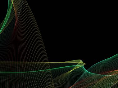 Parlayan soyut dalgalar ve soyut arkaplan ile koyu soyut arkaplan