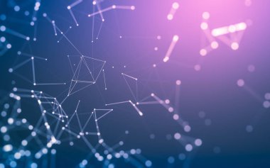 Noktaları ve çizgileri birleştiren soyut çokgen uzay düşük polyester arka plan. Bağlantı yapısı. 3d oluşturma