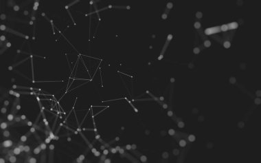 Noktaları ve çizgileri birleştiren soyut çokgen uzay düşük polyester arka plan. Bağlantı yapısı. 3d oluşturma