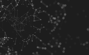 Noktaları ve çizgileri birleştiren soyut çokgen uzay düşük polyester arka plan. Bağlantı yapısı. 3d oluşturma