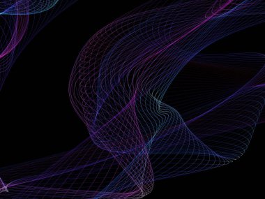 Parlayan soyut dalgalar ve soyut arkaplan ile koyu soyut arkaplan
