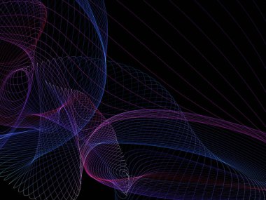 Parlayan soyut dalgalar ve soyut arkaplan ile koyu soyut arkaplan