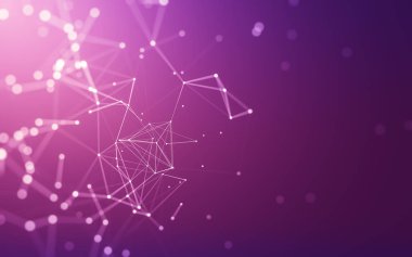 Noktaları ve çizgileri birleştiren soyut çokgen uzay düşük polyester arka plan. Bağlantı yapısı. 3d oluşturma