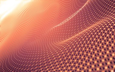 Noktaları ve çizgileri birleştiren soyut çokgen uzay düşük polyester arka plan. Bağlantı yapısı. 3d oluşturma