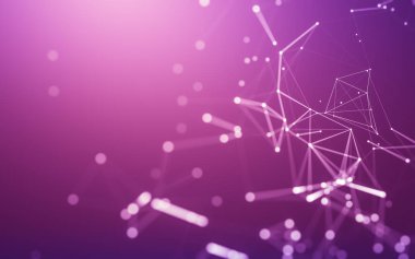 Noktaları ve çizgileri birleştiren soyut çokgen uzay düşük polyester arka plan. Bağlantı yapısı. 3d oluşturma