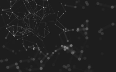 Noktaları ve çizgileri birleştiren soyut çokgen uzay düşük polyester arka plan. Bağlantı yapısı. 3d oluşturma