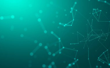 Noktaları ve çizgileri birleştiren soyut çokgen uzay düşük polyester arka plan. Bağlantı yapısı. 3d oluşturma