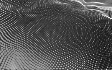 Noktaları ve çizgileri birleştiren soyut çokgen uzay düşük polyester arka plan. Bağlantı yapısı. 3d oluşturma