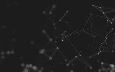 Noktaları ve çizgileri birleştiren soyut çokgen uzay düşük polyester arka plan. Bağlantı yapısı. 3d oluşturma