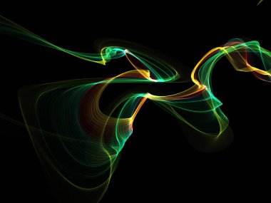 Parlayan soyut dalgalar ve soyut arkaplan ile koyu soyut arkaplan