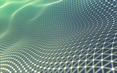 Noktaları ve çizgileri birleştiren soyut çokgen uzay düşük polyester arka plan. Bağlantı yapısı. 3d oluşturma