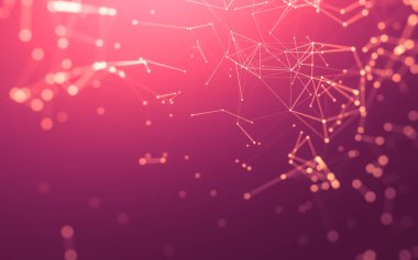 Noktaları ve çizgileri birleştiren soyut çokgen uzay düşük polyester arka plan. Bağlantı yapısı. 3d oluşturma