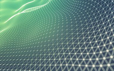 Noktaları ve çizgileri birleştiren soyut çokgen uzay düşük polyester arka plan. Bağlantı yapısı. 3d oluşturma