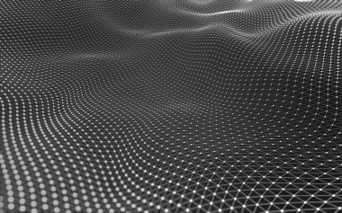 Noktaları ve çizgileri birleştiren soyut çokgen uzay düşük polyester arka plan. Bağlantı yapısı. 3d oluşturma