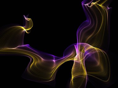 Parlayan soyut dalgalar ve soyut arkaplan ile koyu soyut arkaplan