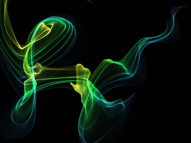 Parlayan soyut dalgalar ve soyut arkaplan ile koyu soyut arkaplan