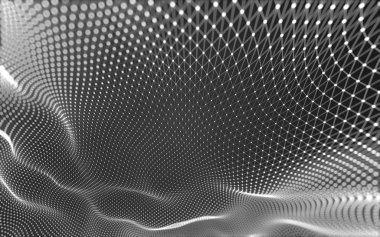 Noktaları ve çizgileri birleştiren soyut çokgen uzay düşük polyester arka plan. Bağlantı yapısı. 3d oluşturma