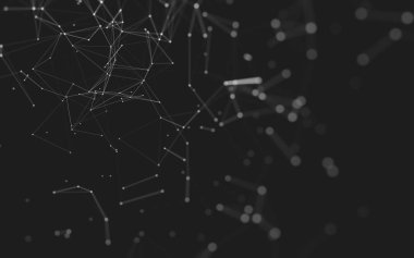 Noktaları ve çizgileri birleştiren soyut çokgen uzay düşük polyester arka plan. Bağlantı yapısı. 3d oluşturma